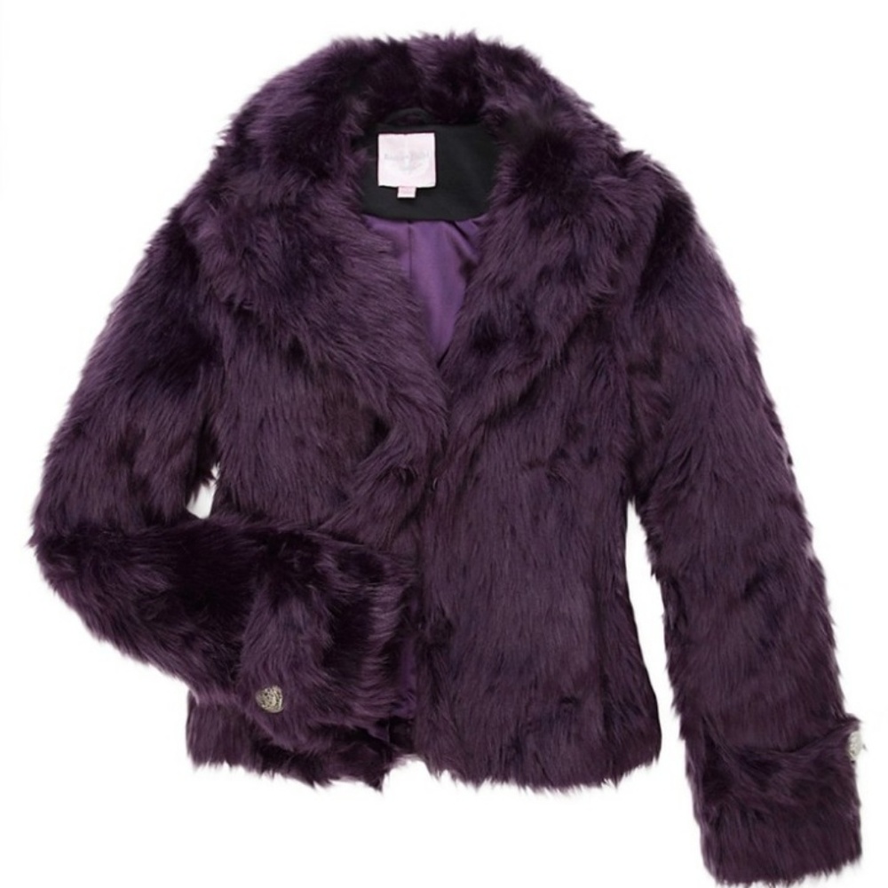 •Romeo & Juliet Couture• Purple Faux Fur Coat